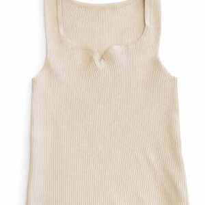 SHEIN Ribbed Beige Tank Top